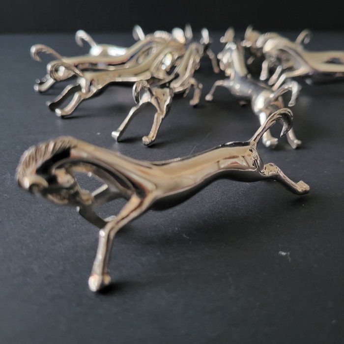 Porte couteau (12) - chevaux - Métal argenté