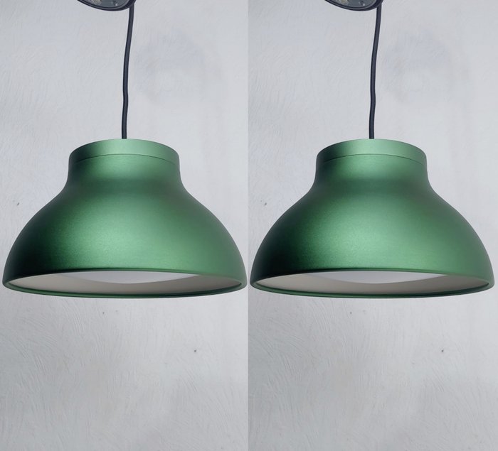 HAY Design - Pierre Charpin - Hanging lamp (2) - PC - Small - Green - Steel