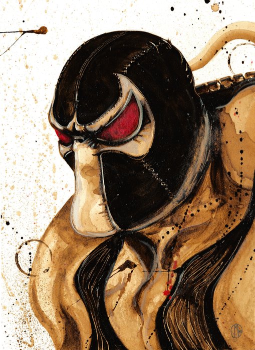 Max Pedreira - Batman's Enemy: Bane - Original Coffee Painting - Hand Signed - Coffee Art