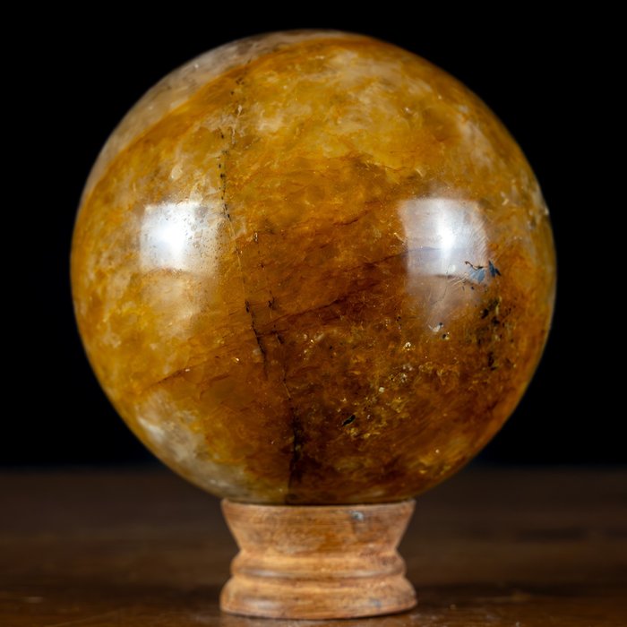 Cuarzo sanador dorado AA++ de alta calidad Esfera- 1833.27 g