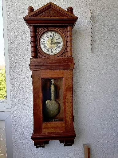 Relógio regulador com um único peso -   Madeira, Carvalho - 1850-1900