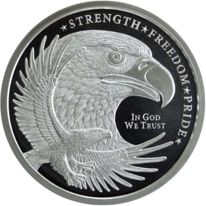 美國. Silver medal (ND) "American Eagle", with Certificate (.999)