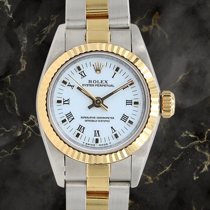 Rolex - Oyster Perpetual - White Roman Dial - Ref. 67193 - Naiset - 1990-1999