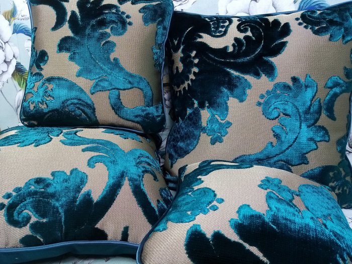 枕頭套裝採用 Rubelli Venezia 布料，適用於 Club House Italia 布料，含填充物 - 墊子 (4)