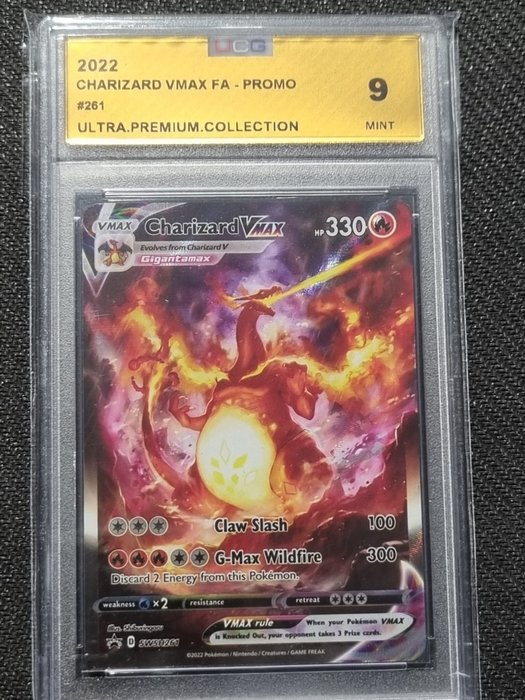 Pokémon - 1 Graded card - Charizard Vmax - UCG 9