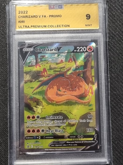 Pokémon - 1 Graded card - Charizard V - UCG 9