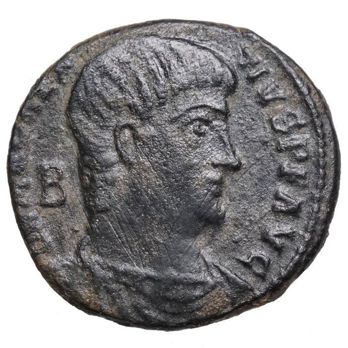 Impreiu Roman. Magnentius (AD 350-353). Maiorina Rom, Victorien halten Schild  (Fără preț de rezervă)