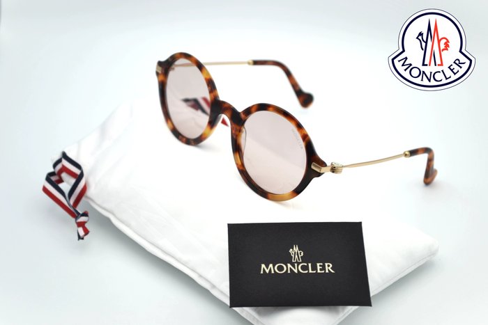 Moncler - No Reserve - ML0081 55Y - Exclusive Acetate & Gold Metal Design - Rose Lenses - *New* - Okulary przeciwsłoneczne
