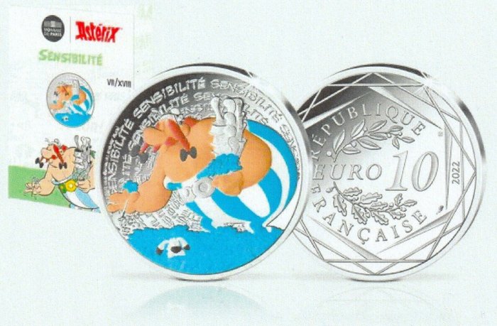 法国. 10 Euro 2022 - Asterix und Obelix - Sensibilite - 17g  (没有保留价)