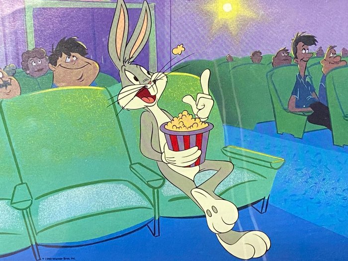 Warner Bros - 1 "Bugs Bunny al cinema" Sericel Animation Art Cel 1990 EX Cond