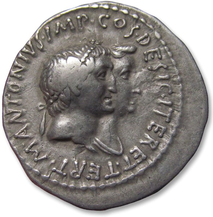 Römische Republik. Marc Antony and Octavia. Tetradrachm Ionia, Ephesus mint circa 39 B.C.