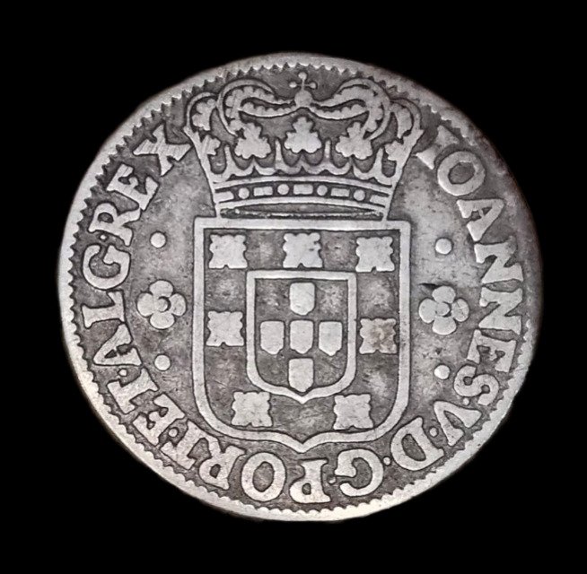 Portugal. D. João V (1706-1750). 6 Vinténs (120 Reis) A/Florões entre Pontos - Rara