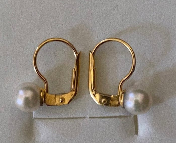 No Reserve Price - Earrings - 18 kt. Yellow gold Pearl 