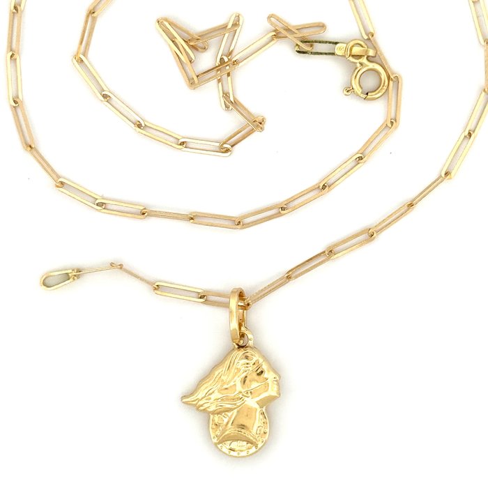 Gold Art - 4 gr - 45 cm - 18 Kt - Halskette mit Anhänger - 18 kt Gelbgold 