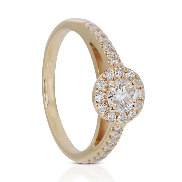 Utan reservationspris - Ring - 14 kt Gult guld -  0.61 tw. Diamant  (Natural) - Diamant 