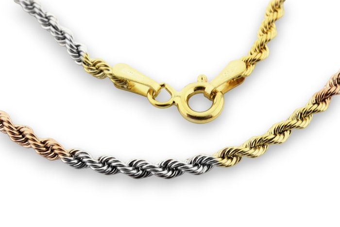 No Reserve Price - Necklace - 18 kt. Rose gold, White gold, Yellow gold