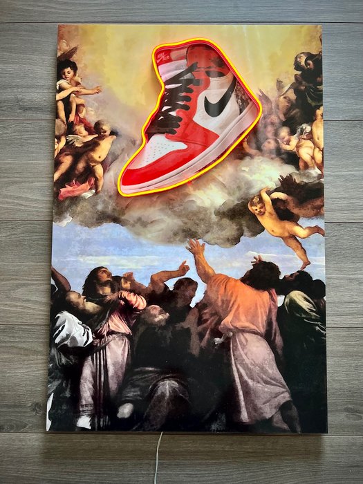 Graffiti Air Hi Tops Sneaker Shoes Nike Jordan Graffiti Pop Art Modern Wall  Art