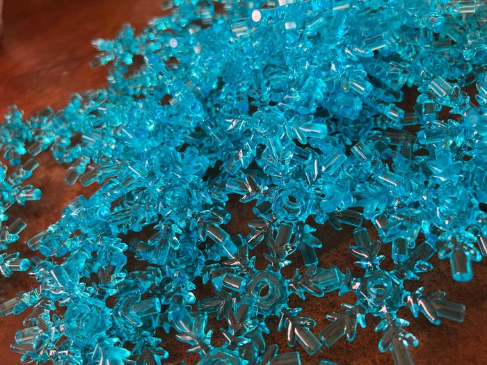 Lego - 25 Ice Snowflake trans-light blue Rock 4 x 4 Crystal