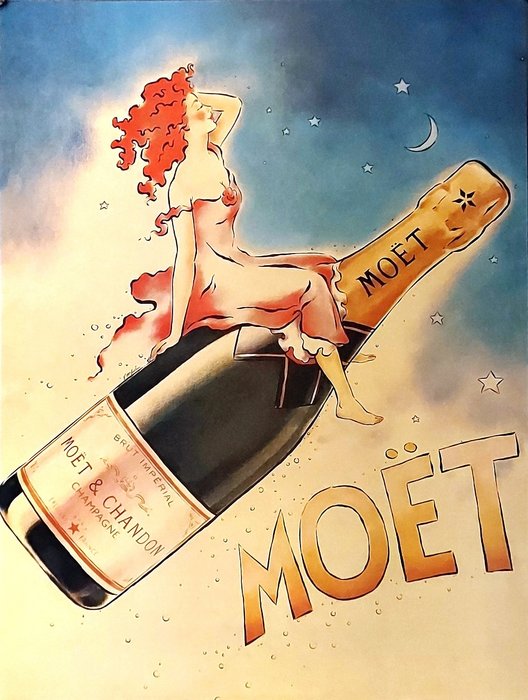 Anonymous - Poster Originale "Moet & Chandon Champagne Brut Impérial - Epernay " - 1980s