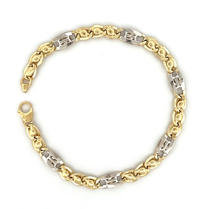 Bracciale oro bicolore - 8 gr - 21.5 cm - 18 Kt - Bracelet - 18 kt. White gold, Yellow gold