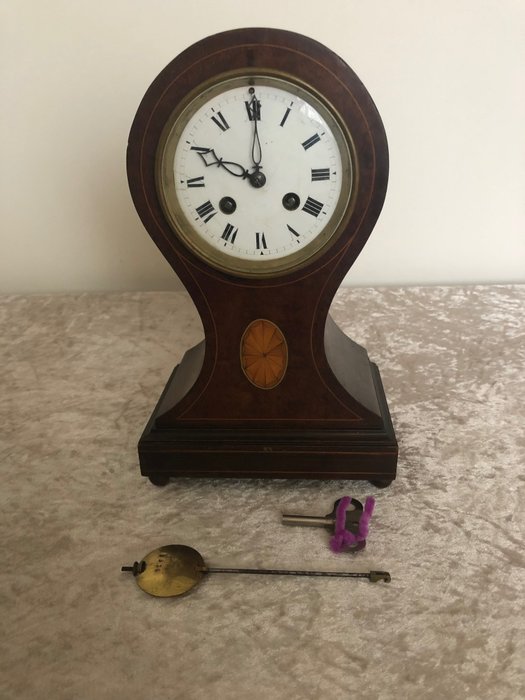 Reloj de repisa de chimenea -   Latón, Madera, caoba - 1900-1910