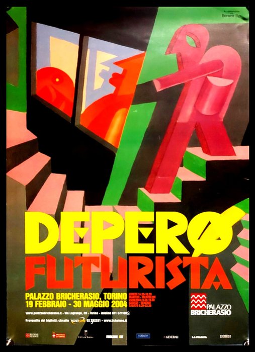 Fortunato Depero - Manifestino, Poster Arte "DEPERO Futurista - Palazzo Bricherasio" - anii 2000