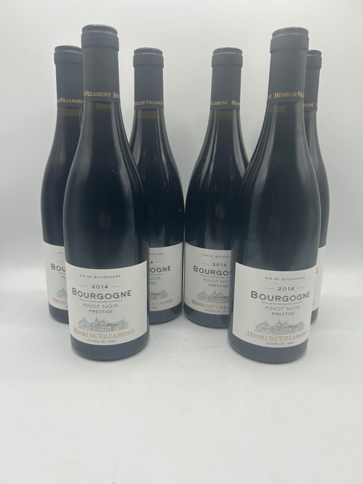 2014 Bourgogne - Pinot Noir - Prestige - Henri de Villamont - Borgonha - 6 Garrafas (0,75 L)