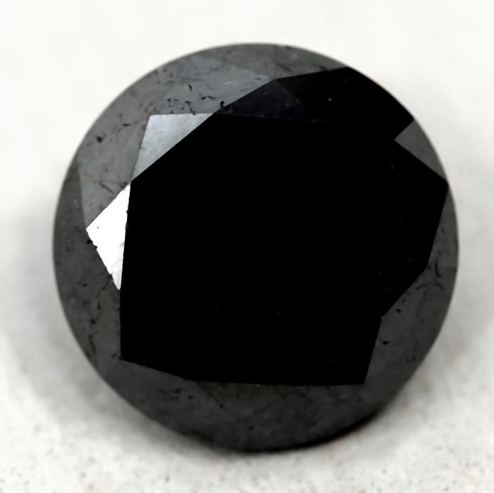 没有保留价 - 1 pcs 钻石  (经彩色处理)  - 9.27 ct - 圆形 黑色 - 实验室报告中未指明 - 国际宝石研究院（IGI）