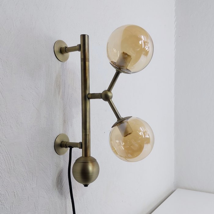 Halo Design - Michael Waltersdorff - Lampă de perete - Atom - alamă - Alamă, Sticlă