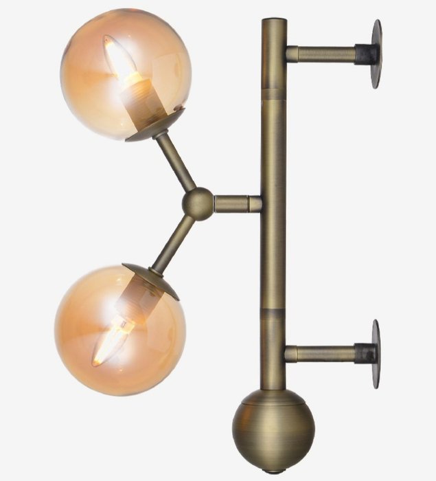 Halo Design Michael Waltersdorff - Wandlampe - Atom - Messing - Glas, Messing