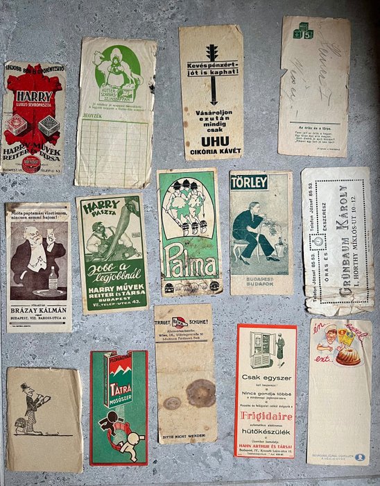 Geza Farago and others - 21 pieces of counting tickets/slips - Budapest - Hungary - Törley - década de 1920