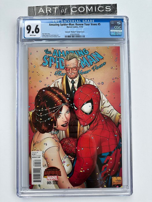 The Amazing Spider-Man Renew Your Vows #5 - Quesada "Masked" Variant Cover - CGC Graded 9.6 - Extremely High Grade!! - White Pages!! - 1 Graded comic - Prima edizione - 2015 - CGC 9,6