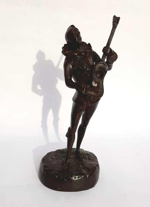 Scuola Italiana - Escultura, Il Menestrello - 32 cm - Bronze