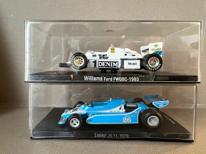 IXO/Altaya 1:43 - Σπορ αυτοκίνητο μοντελισμού  (2) -Lot of 2 Classic F1: Williams Ford 1983 & Ligier JS 1979