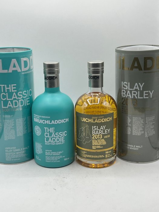 Bruichladdich - Islay Barley 2013 & The Classic Laddie - Original bottling  - 700 ml - 2 bottles