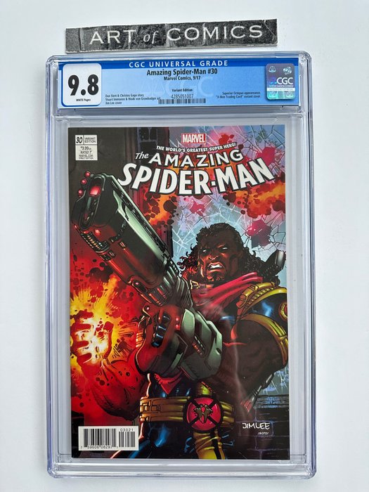 The Amazing Spider-Man #30 - Jim Lee Cover Variant - Superior Octopus Appearance - X-Men Trading Card Variant Cover - CGC Graded 9.8 - Extremely High Grade!! - White Pages!!! - 1 Graded comic - Prima edizione - 2017 - CGC 9,8