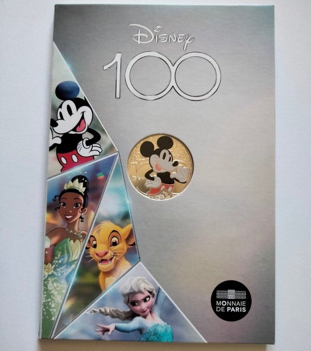 França. 100 Years Disney card 10 Euros - Silver France 2023 Mickey Studio  (Sem preço de reserva)