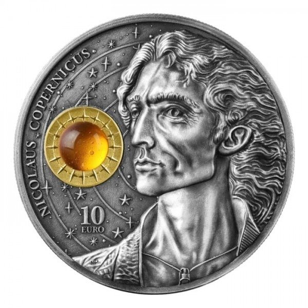 Málta. 10 Euro 2023Copernicus 10 Euro Silver BU Coin, 2 Oz (.999)