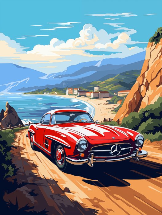 Artwork - Mercedes-Benz - Mercedes-Benz 300 SL - Car Collector - Premium Man Cave Artwork