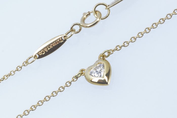 Tiffany & Co. - 项链 - Diamonds by the Yard® Heart Necklace - 0.17ct diamond - 18K包金 黄金 