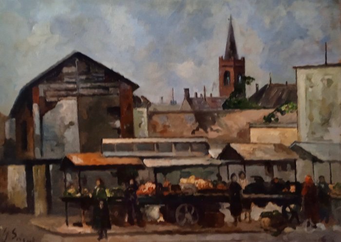Giovanni Sirombo (1885-1954) - Al mercato del Paese