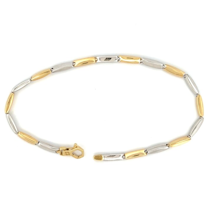 Bracciale “Maistrello” - 4,7 gr - 21 cm - 18 Kt - Bracelete - 18 K Ouro amarelo, Ouro branco