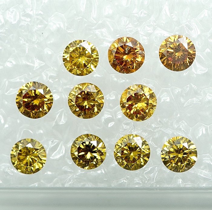 10 pcs 鑽石 - 1.01 ct - 明亮型 - VS-SI