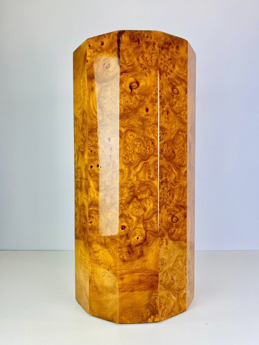 Pedestal - Roche Bobois - 70s - Lacquer, Burl Wood