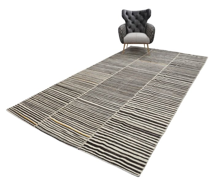 原创波斯游牧现代基里姆由真羊毛制成 - 凯利姆平织地毯 - 353 cm - 194 cm