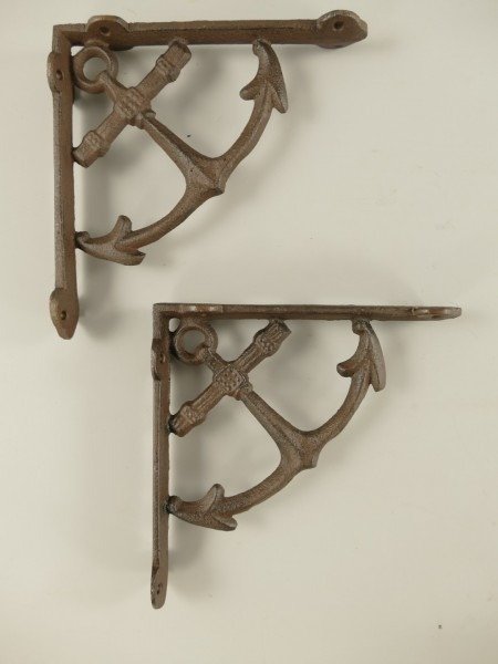 Wall shelf bracket (2) - Iron (cast)