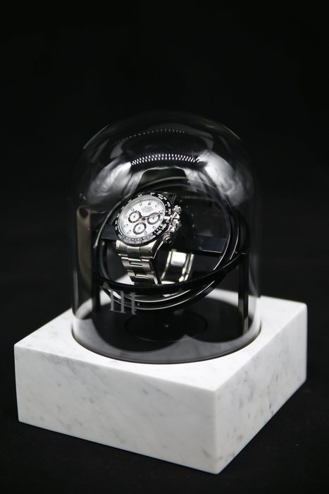 The Voyager I - Limited Edition xxx/287 - Marble Watch Winder - Black/White - Elbrus Horology