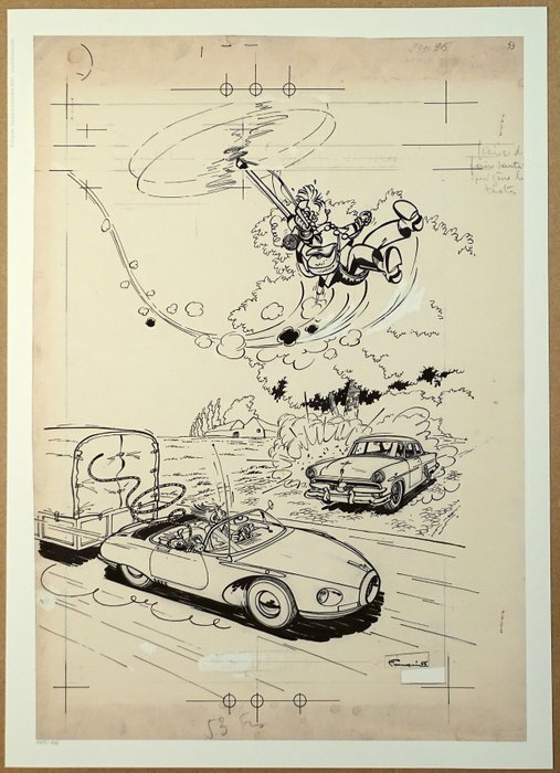Franquin, André - 1 顏料印花 - Spirou et Fantasio - Collection Franquin Les Couvertures - Recueil 53 du Journal de Spirou - 2023