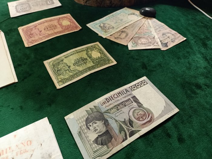 Italy, Roman Empire. Lotto di monete antiche, medievali, moderne + pepita  d'oro, banconote, lettere prefilateliche - Catawiki