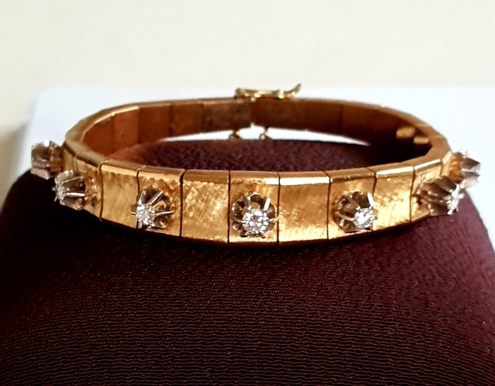 Armband 18K gult guld -  1.31 tw. Diamant  (Natural) 